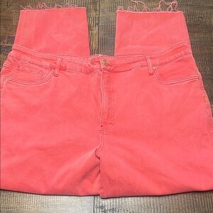 Kut from the Kloth Coral Pink Cropped Straight Jeans